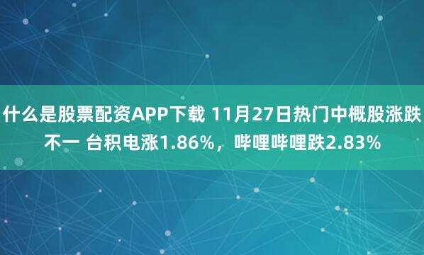什么是股票配资APP下载 11月27日热门中概股涨跌不一 台积电涨1.86%,哔哩哔哩跌2.83%