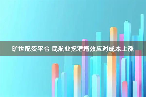旷世配资平台 民航业挖潜增效应对成本上涨